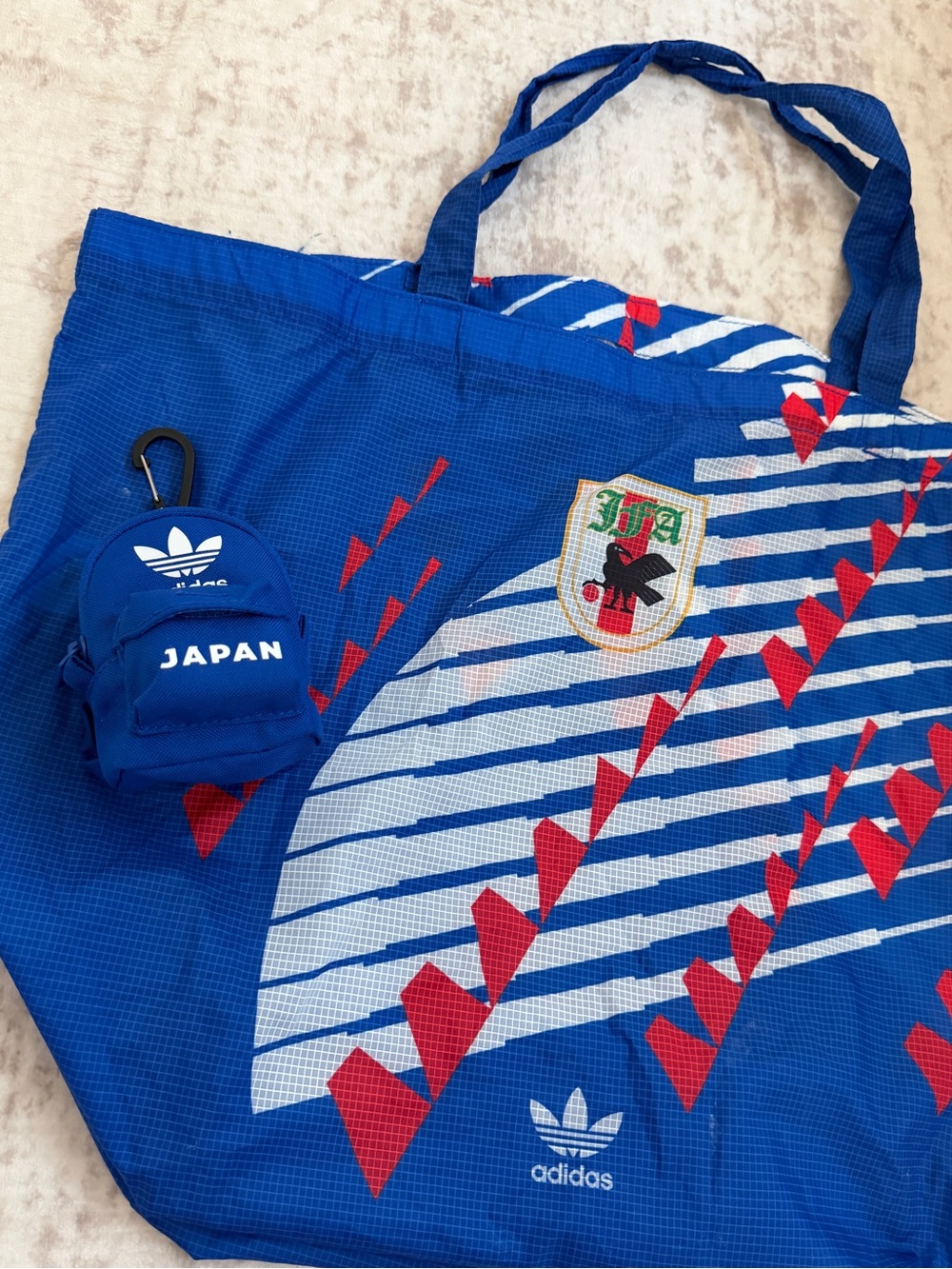 Adidas Japan Blue Graphic Tote Bag and keychain set limited edition